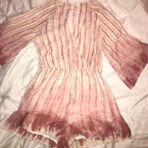 Honey Belle Pink and White Low Cut Romper